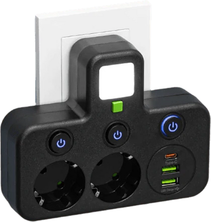 Multipoort EU stopcontactadapter