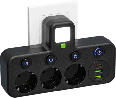 Multipoort EU stopcontactadapter