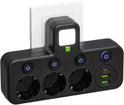 Multipoort EU stopcontactadapter