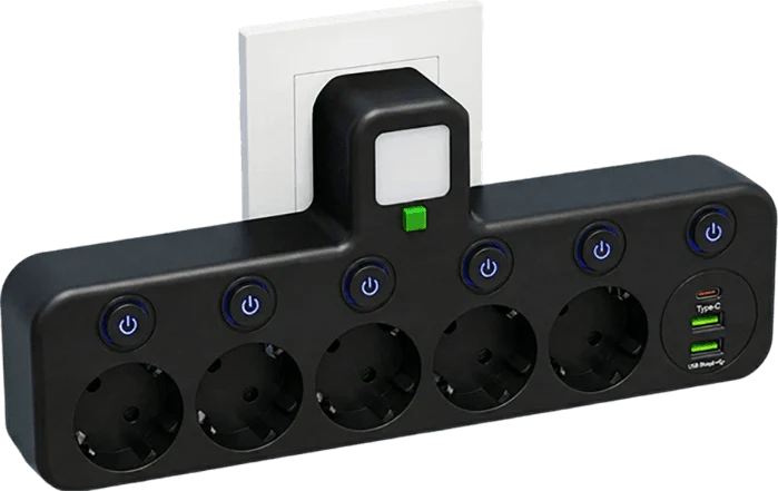 Multipoort EU stopcontactadapter