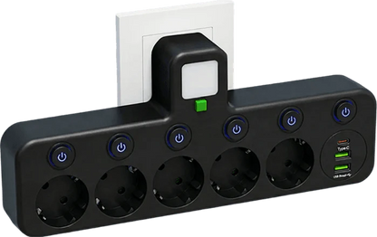 Multipoort EU stopcontactadapter