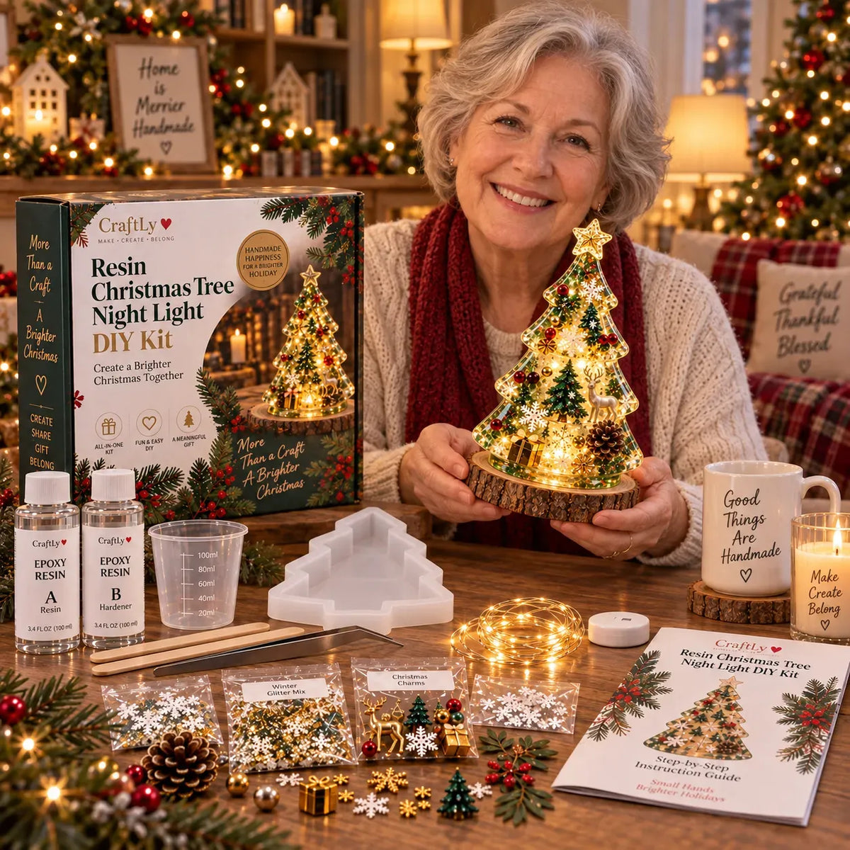 DIY Hars Kerst Nachtlampje - Incl. Handleiding