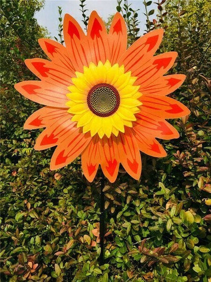 Kleurrijke zonnebloemwindmolen - voor decoratie in de tuin🌻