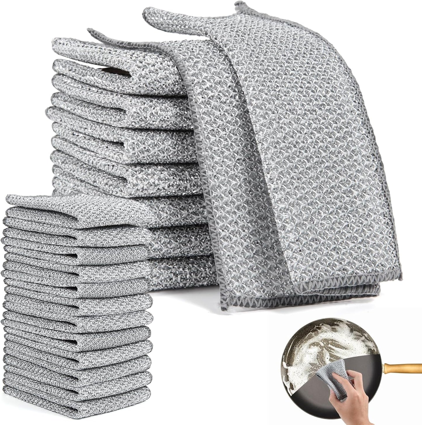Herbruikbare Silver Mesh Schuurdoeken (10 stuks) – Hard voor vlekken, zacht voor oppervlakken