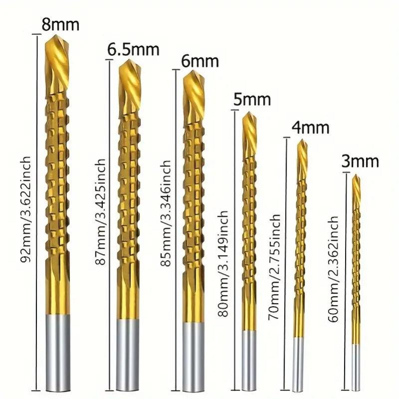 Set titaniumgecoate boorbits