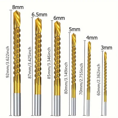 Set titaniumgecoate boorbits