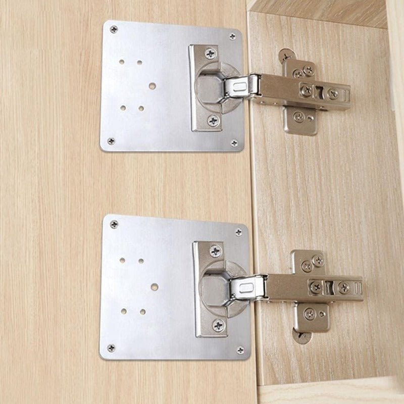 Roestvrijstalen Kastscharnieren Reparatieset - Incl. 4 Platen + 24 Schroeven