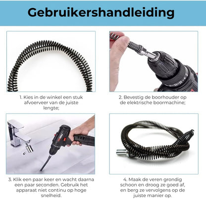 Afvoerreinigingskabel Opzetstuk Boormachine