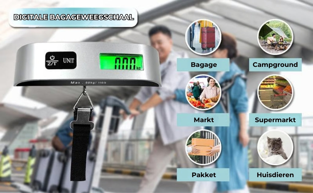 Draagbare digitale bagageweegschaal