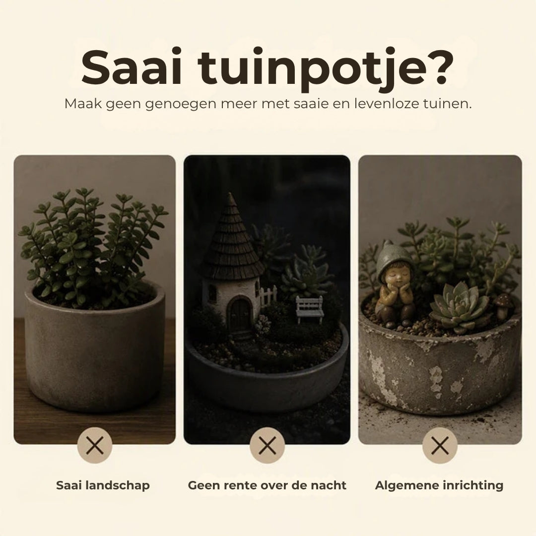 Glow-in-the-Dark Miniatuur Plantenlantaarns – 7 Stuks