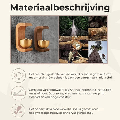 Magnetische houten windgong-deurbel