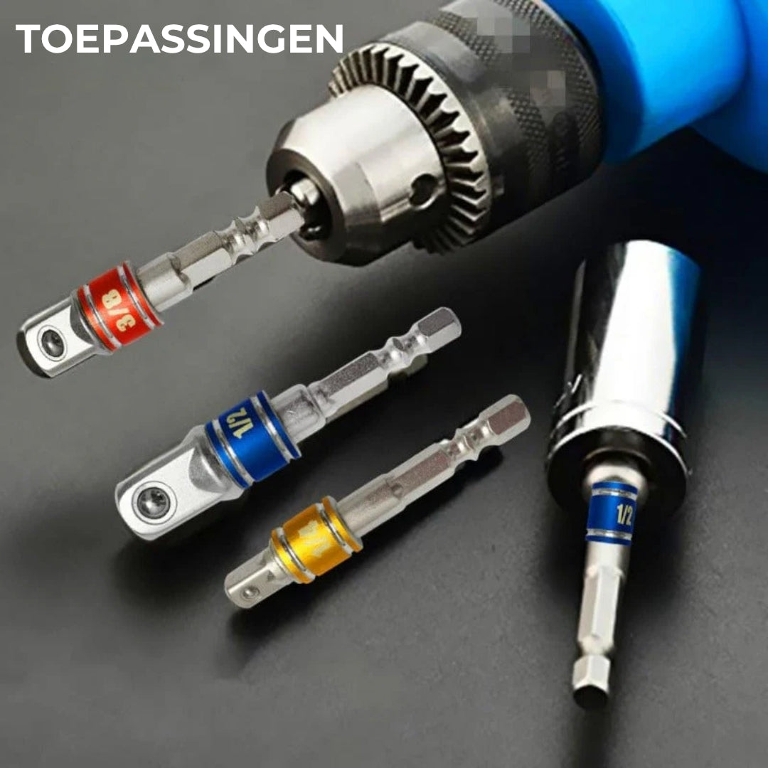 Set boor- en dopsleuteladapters