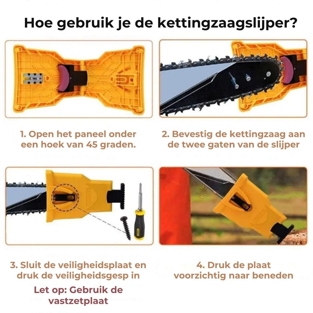 Hoogwaardige Kettingzaagtandenslijper - Incl. 5 Slijpstenen