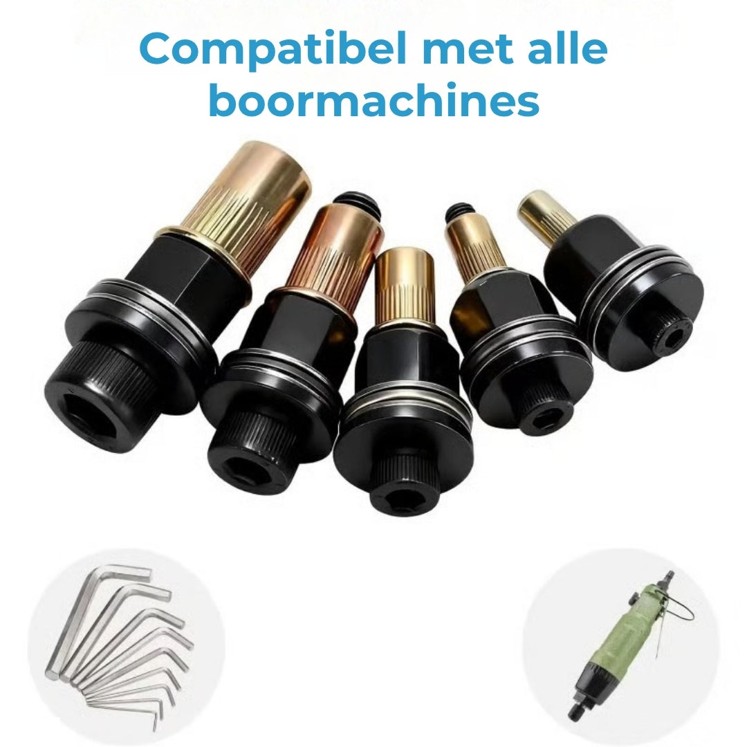Klinkmoeradapterset voor Boormachines en Handmatige Bediening (M3-M8)