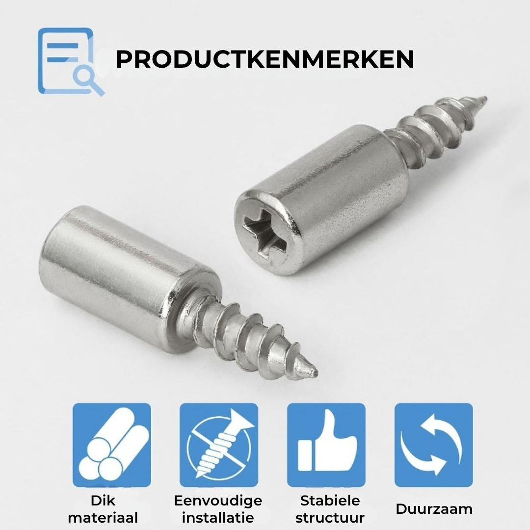 Inschroefbare Plankpennen met Beschermhoes - 40 Stuks