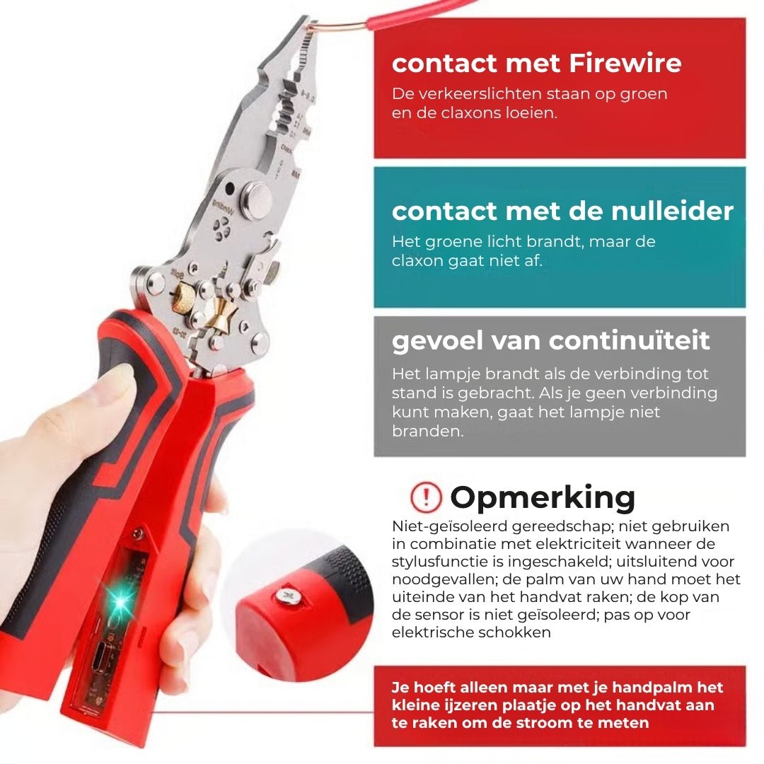 16-in-1 Draadstripper & Spanningstester, AC/DC-detectie,...