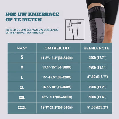 Lange kniecompressiemouw