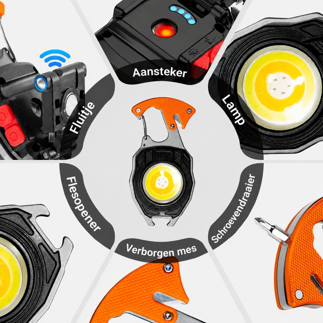 6-in-1 Survival Multitool Sleutelhanger
