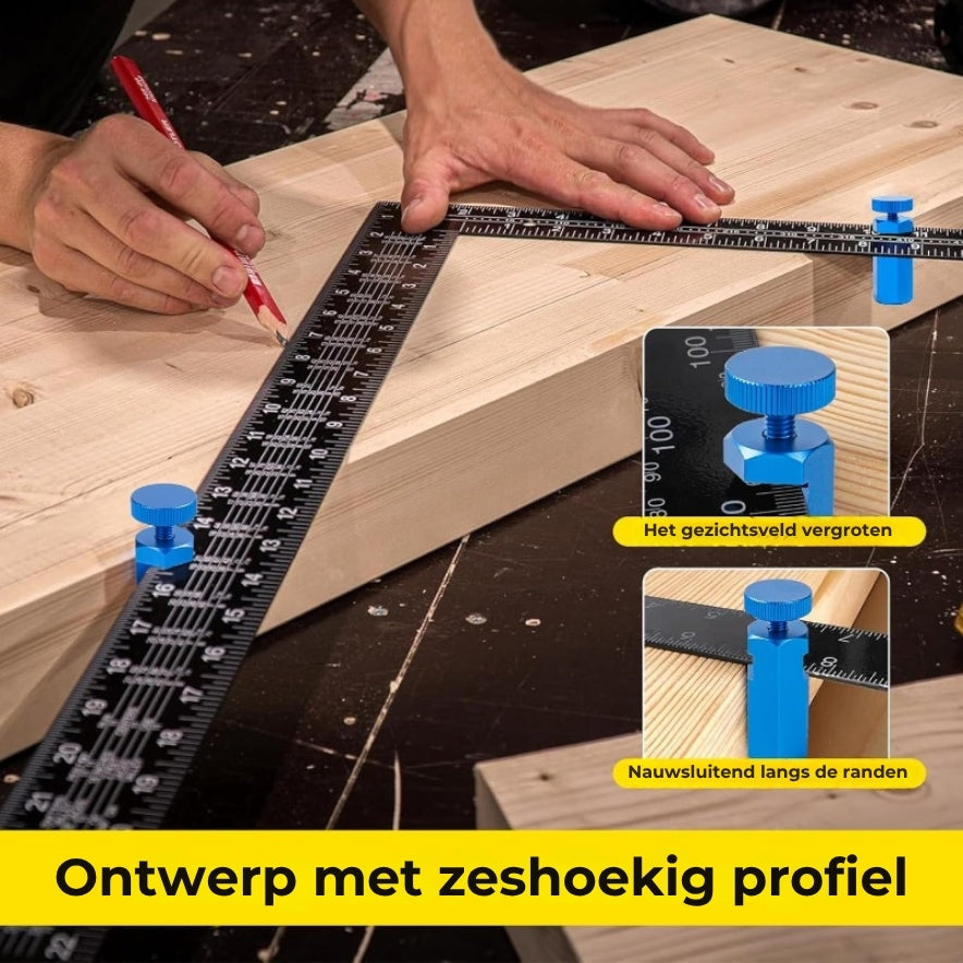 Lay-outmeters met stevige grip Set - Massief metaal
