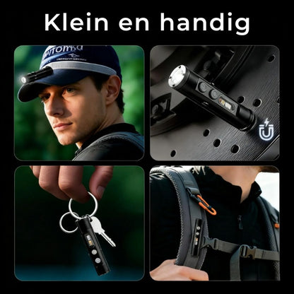 Krachtige Mini-Zaklamp Sleutelhanger met Magnetische Voet