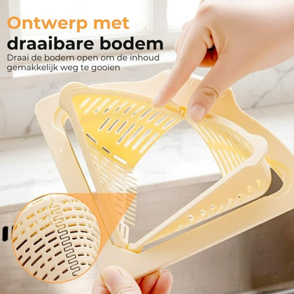 Magnetische hoekzeef voor de gootsteen