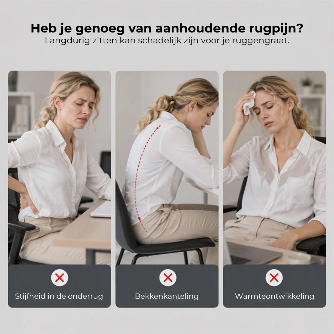 Ergonomisch Zitkussen met Rugsteun van Traagschuim