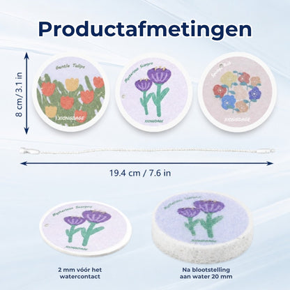 Absorberende Houtpulpspons met Bloemenprint