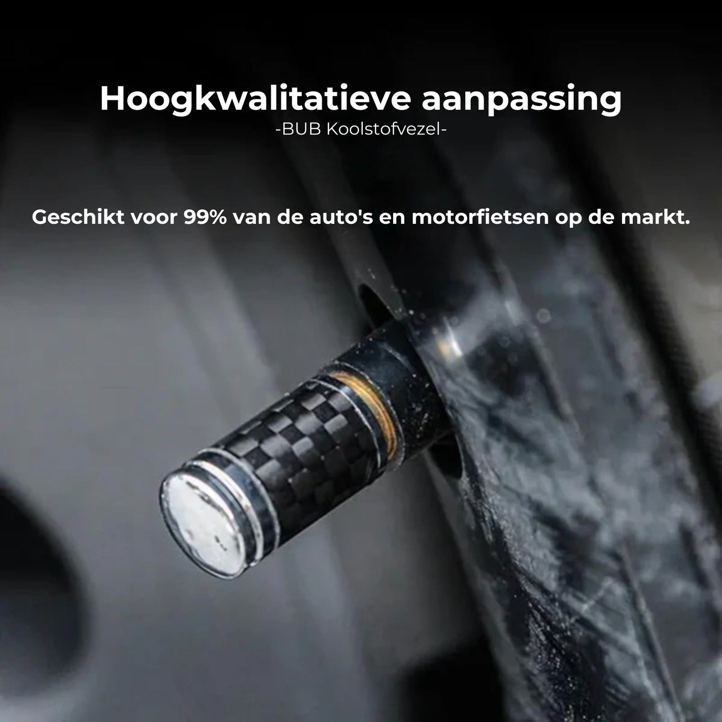 Koolstofvezel ventieldopjes banden – Lekvrije wielbeschermingsset