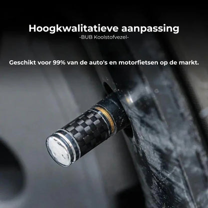 Koolstofvezel ventieldopjes banden – Lekvrije wielbeschermingsset