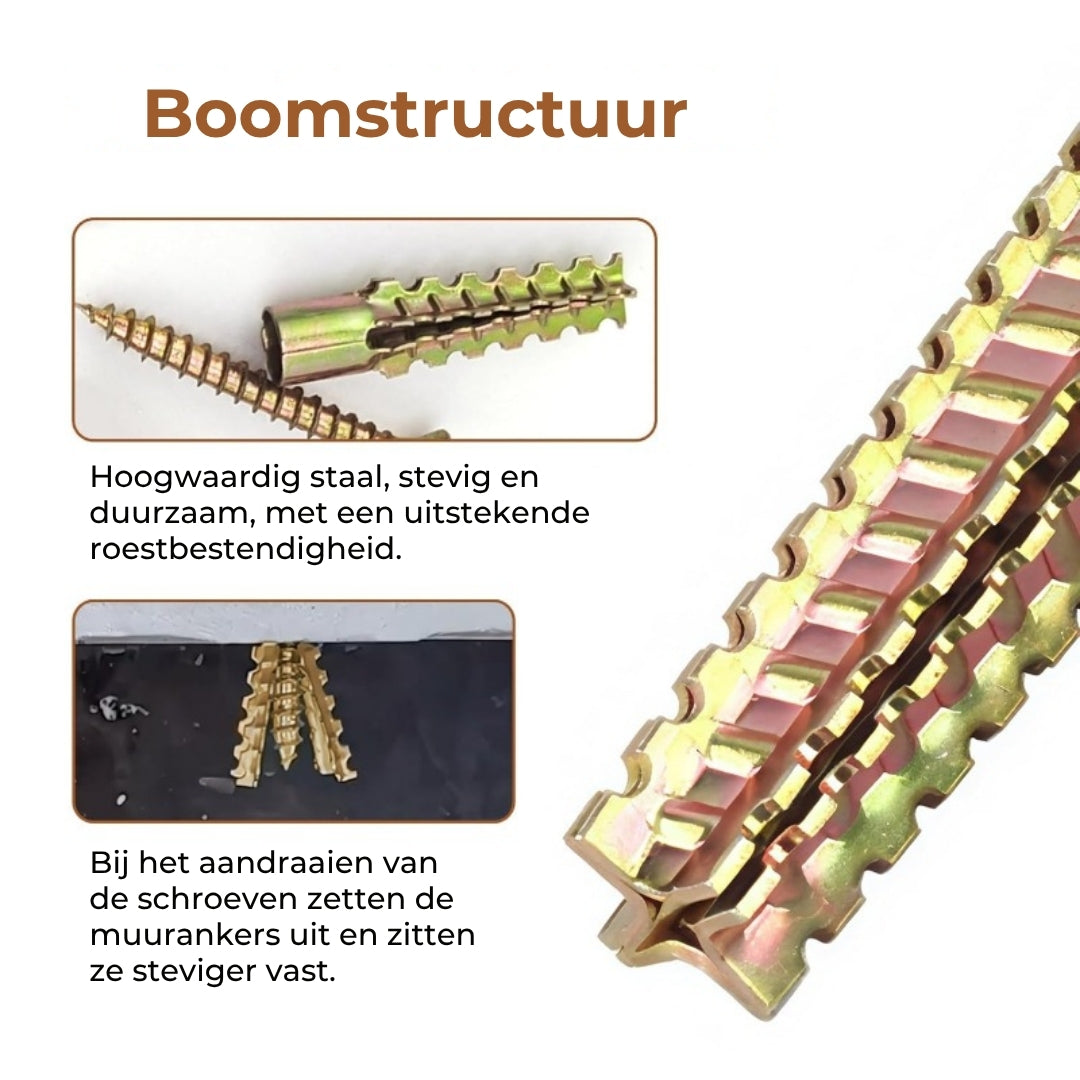 Stalen M6 Ankers voor Zwaar Gebruik - 50 Stuks