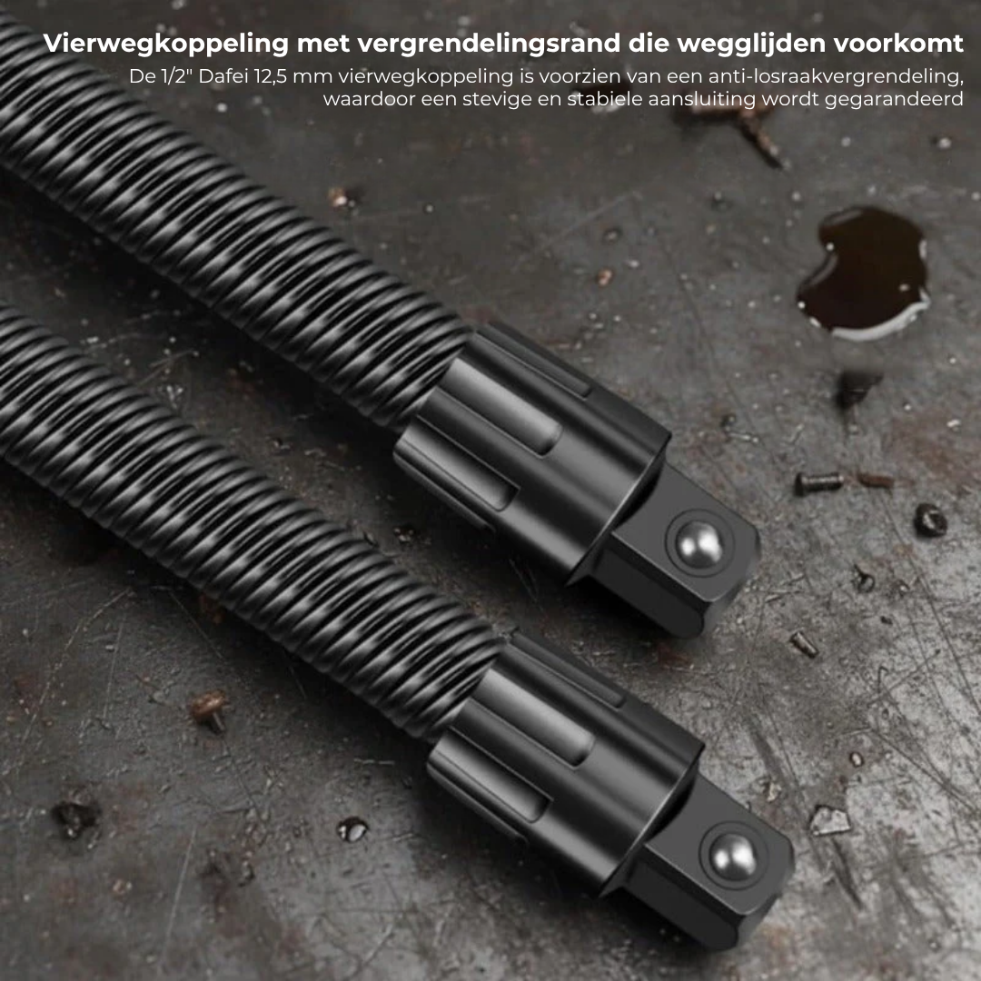 Flexibele boorverlenging voor krappe ruimtes