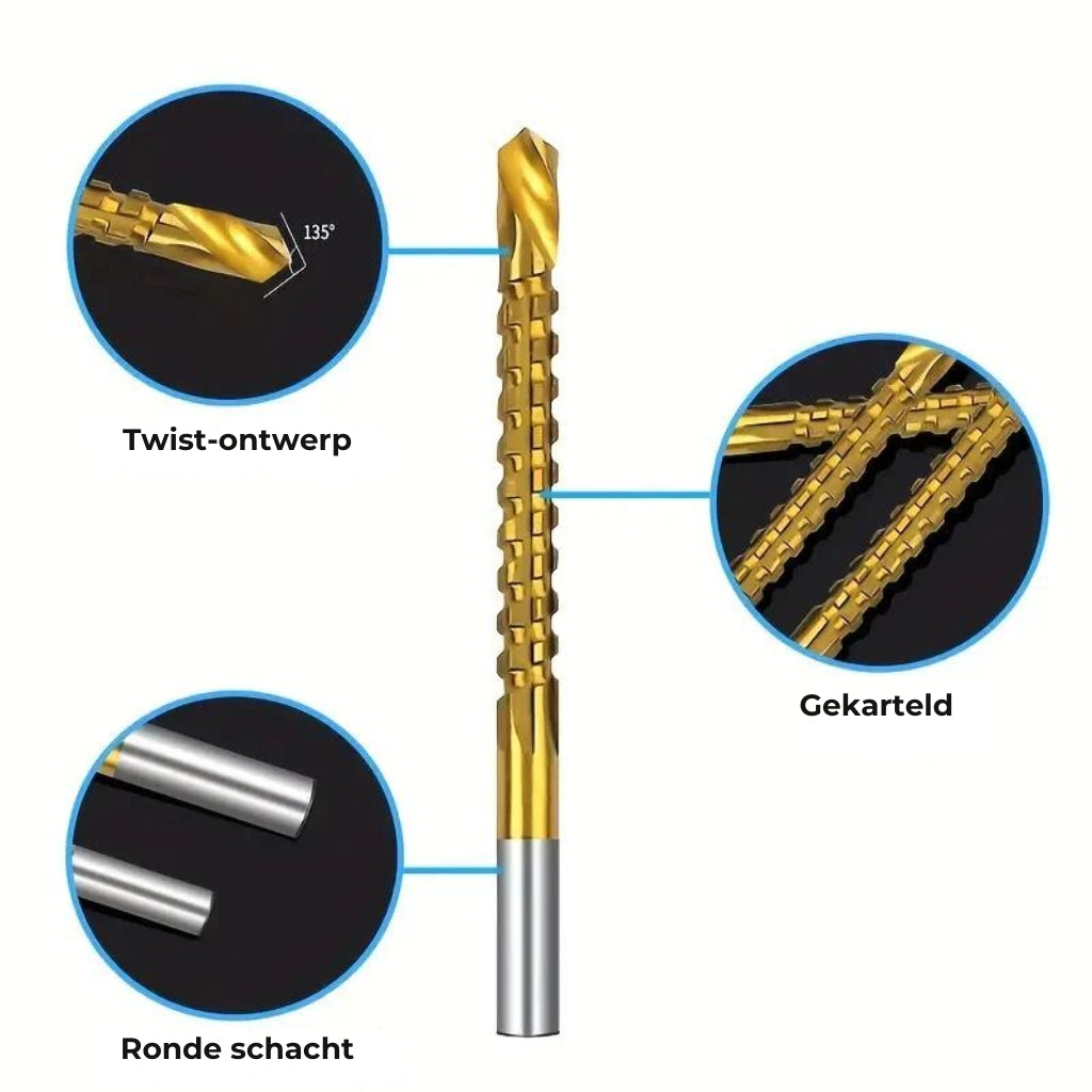 Set titaniumgecoate boorbits