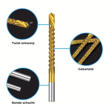 Set titaniumgecoate boorbits