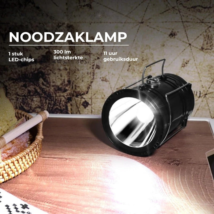 Zonne-energie + USB Campinglantaarn en -zaklamp