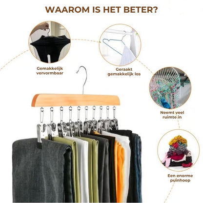 Kledinghanger met 10 klemmen