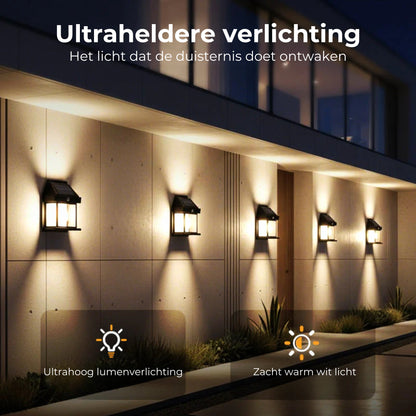 Zonne-wandlamp – Bewegingssensor & weerbestendig