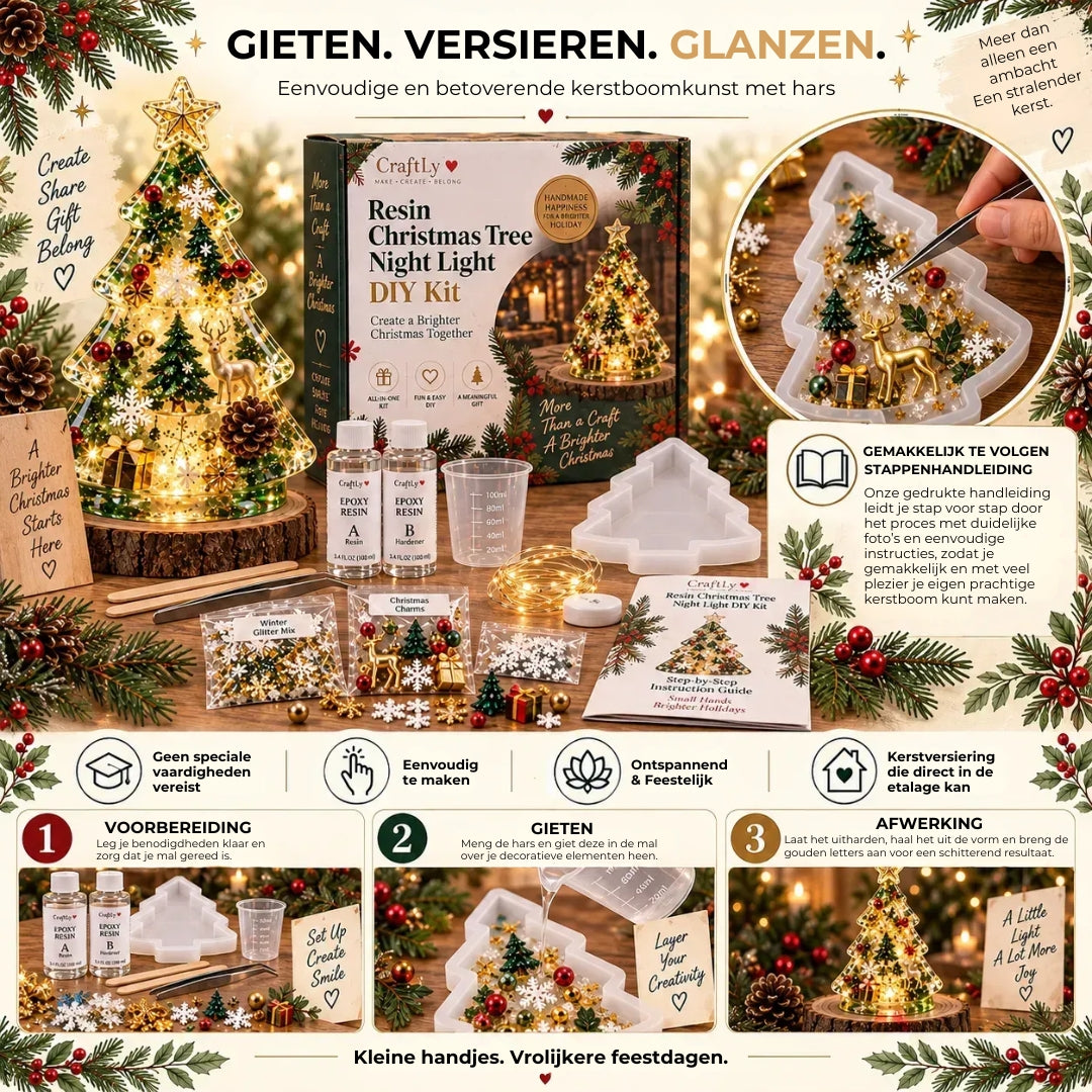 DIY Hars Kerst Nachtlampje - Incl. Handleiding