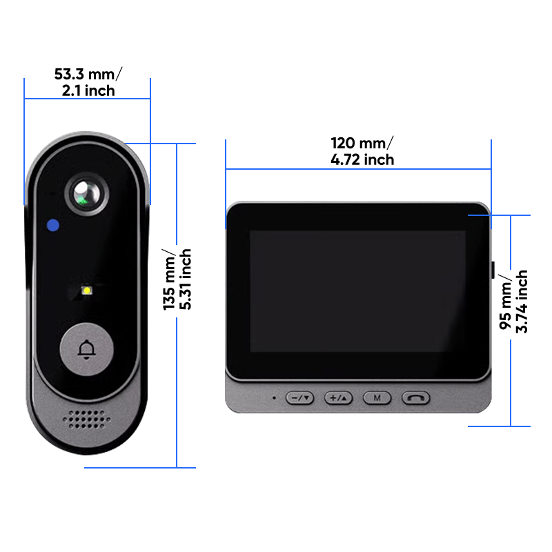 X8 Video-Deurbel met Live Beeldscherm