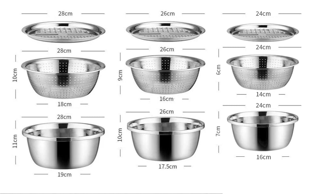 3-in-1 roestvrijstalen wastafelset