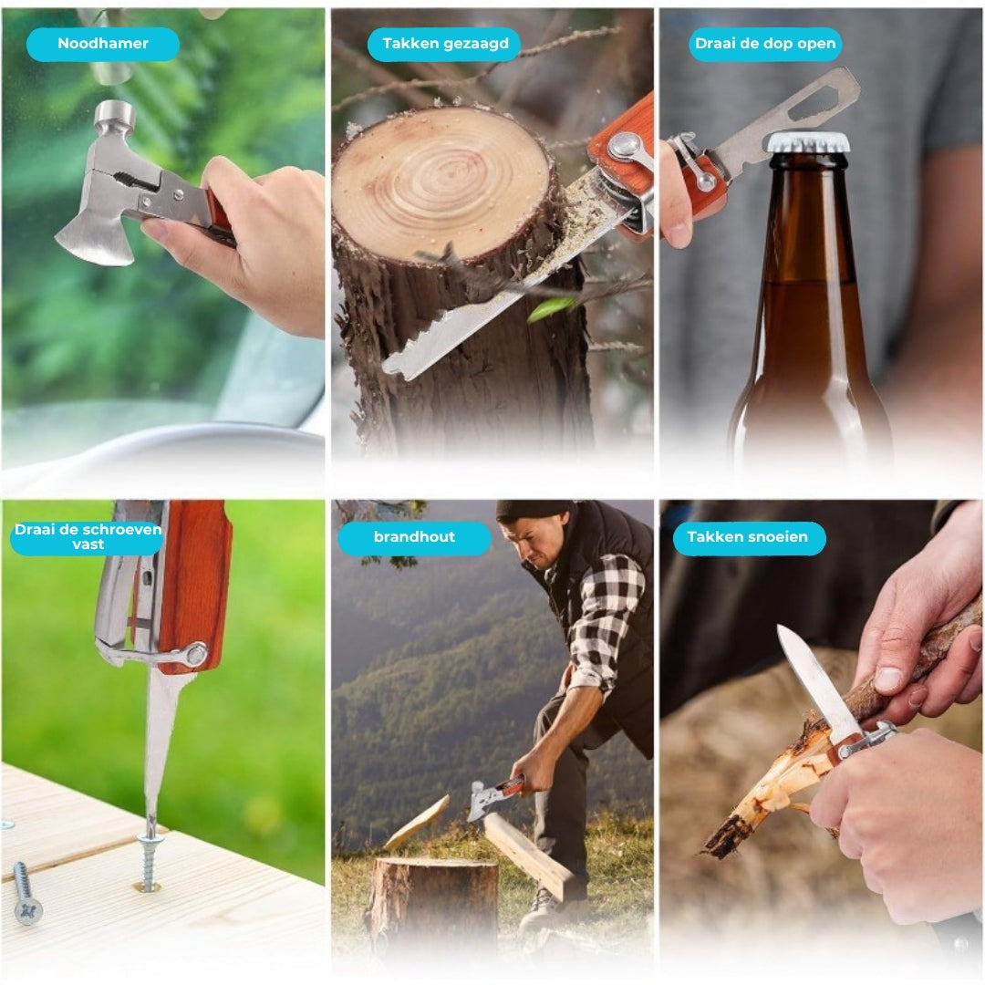 Survival-multitool hamer (16-in-1)