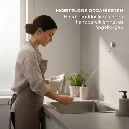 Zelfklevende Handdoekhouder met Automatisch Intrekbare Clip