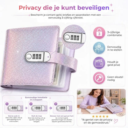 Glitter Spaarboekje met Codeslot