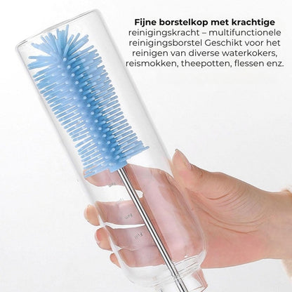 Draaiende silicone fles- en glazenborstel