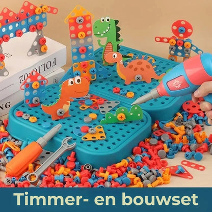 Bouwpakket voor kinderen in schattig dinosaurusdesign