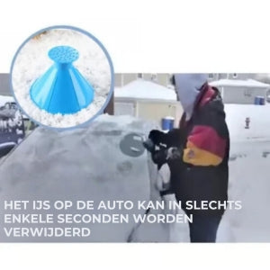 Magische ijskrabber voor in de auto