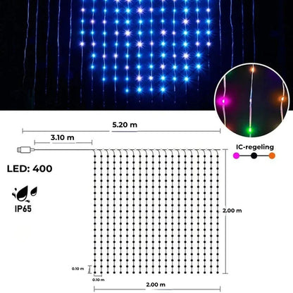 Smart LED-gordijnslinger - Eigen keuze lichtdesign via APP