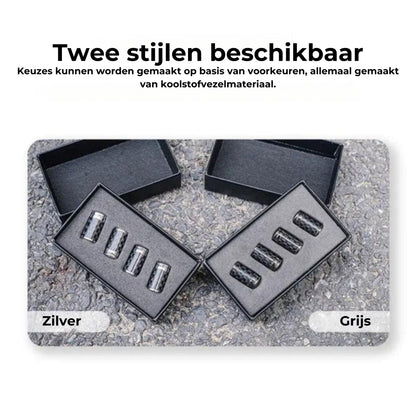 Koolstofvezel ventieldopjes banden – Lekvrije wielbeschermingsset