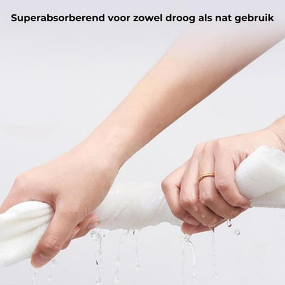 Gecomprimeerde katoenen handdoeken