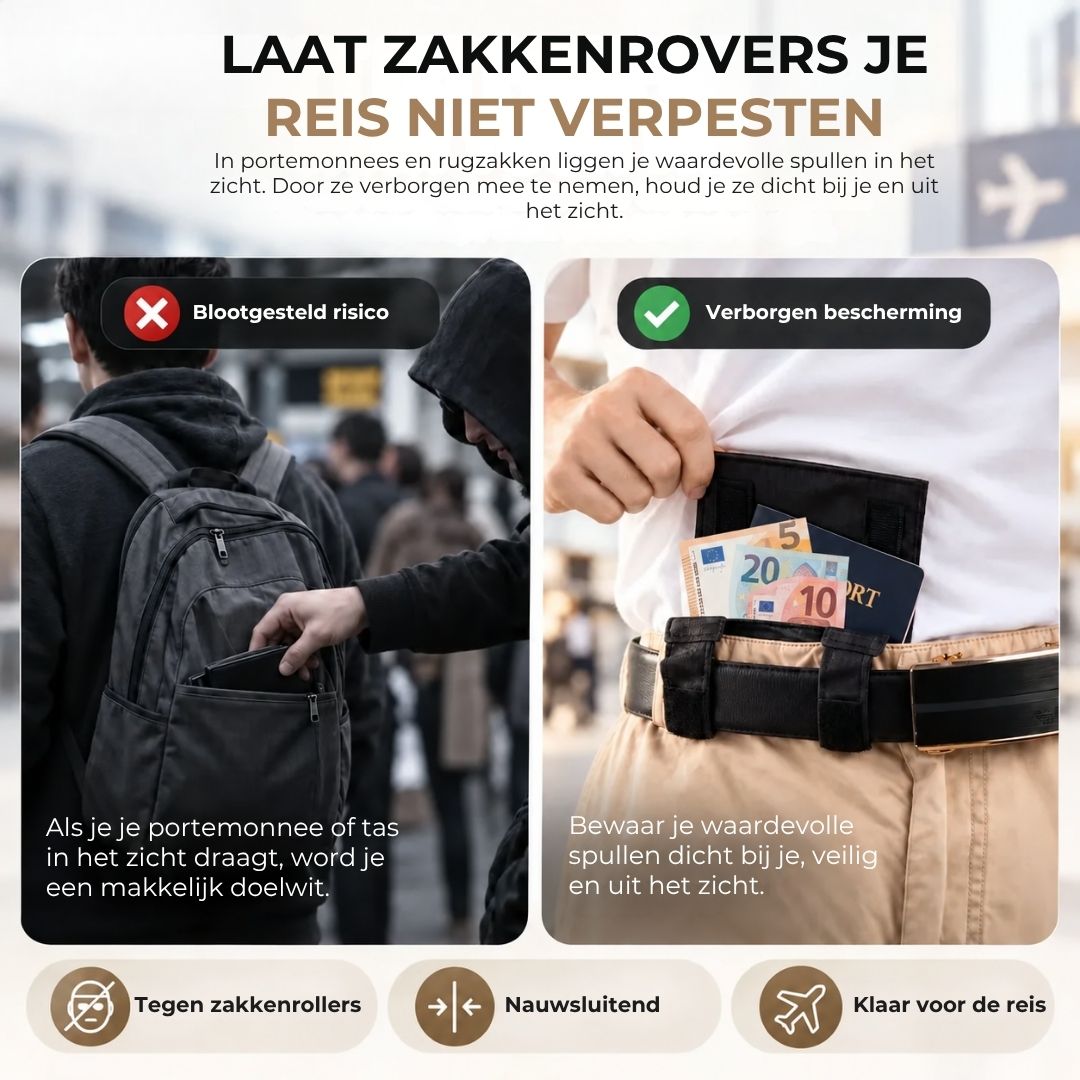 Verborgen Anti-Diefstal Riemtasje