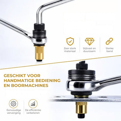 Klinkmoeradapterset voor Boormachines en Handmatige Bediening (M3-M8)